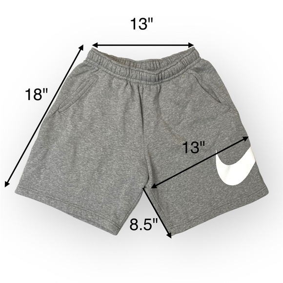 Men’s Nike Sportswear Club Fleece Graphic Shorts - Grey/White - Picture 5 of 5